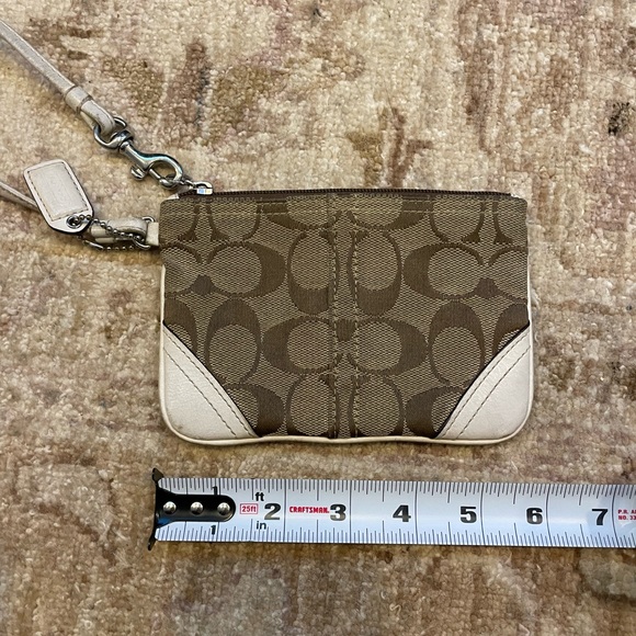 Coach Tan and White Wristlet - Picture 1 of 12